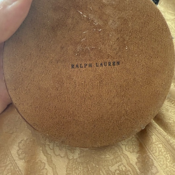 Ralph Lauren Brown Leather Coaster Set with Holder - Picture 5 of 7